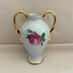 Vintage Limoges Porcelain Double Handle Vase